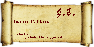 Gurin Bettina névjegykártya